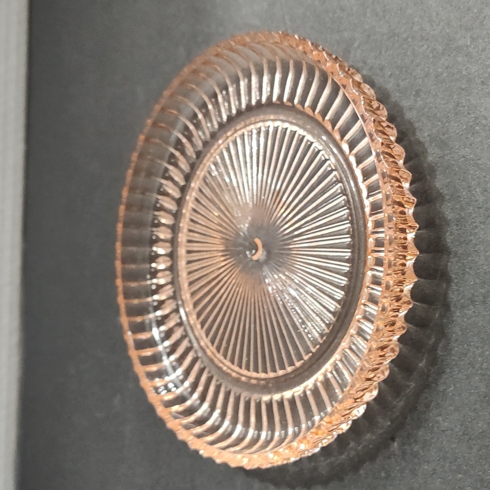 Vintage Queen Mary Pink Depression Glass Round Small Serving Dish